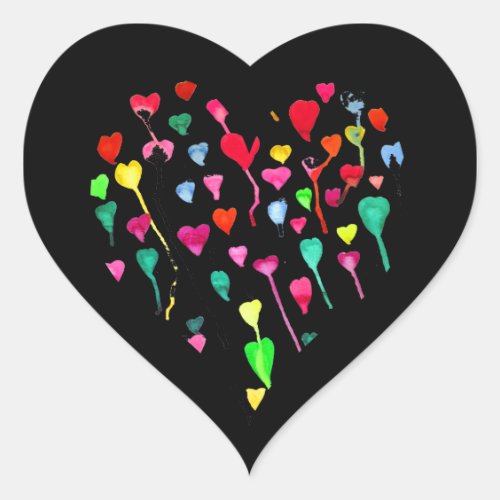 Hearts cute colorful whimsical heart art heart sticker