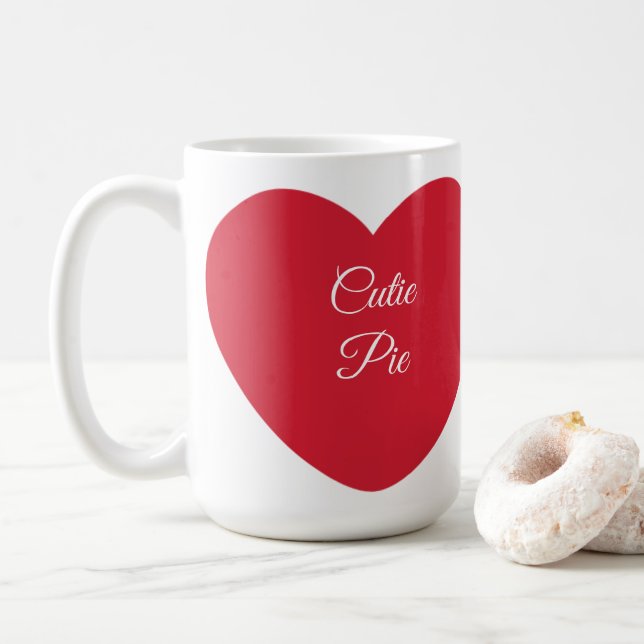 Hearts Cute Pie Mug (With Donut)