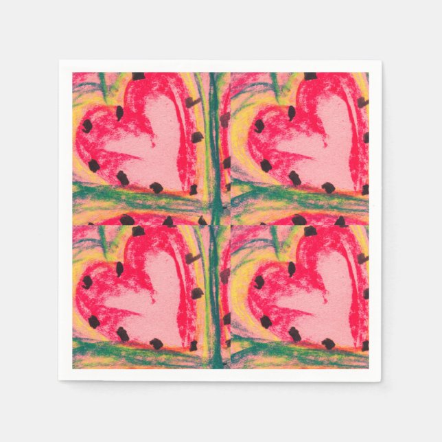 Hearts d’ amour napkins (Front)