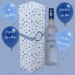 Hearts - Dark Blue on Light Blue Wine Box<br><div class="desc">Hearts in various shades of darker blues on a light blue background. Other colorways available including on a dark blue background.</div>