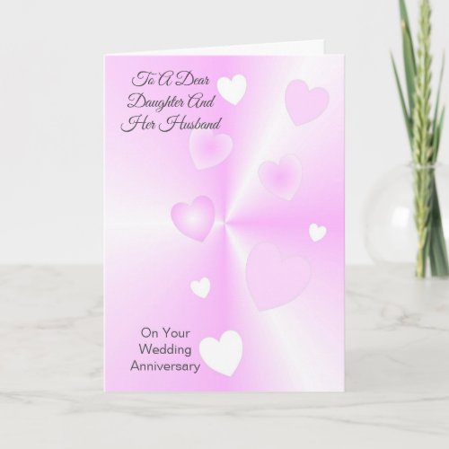 Hearts Daughter Husband Personalised Anniversary Card