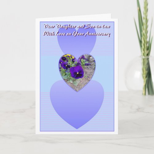 Hearts Daughter Husband Personalised Anniversary Card