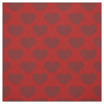 Hearts deep red pattern fabric