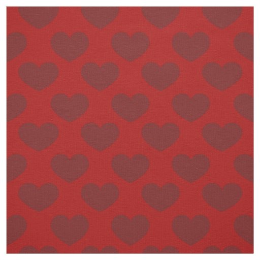 Hearts deep red pattern fabric