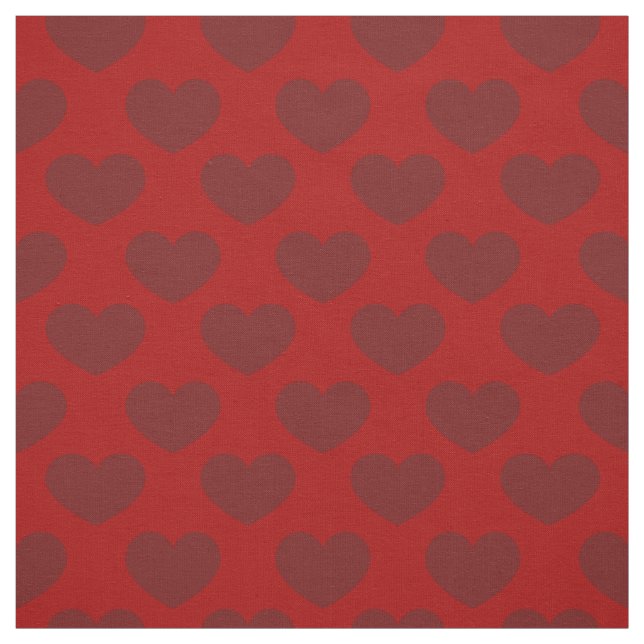 Hearts deep red pattern fabric (Swatch)