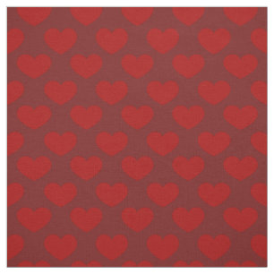 Hearts deep red pattern fabric