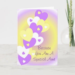 Hearts Design Personalised Aunt Birthday Card
