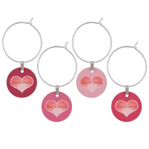 Hearts Desire Pink Art Heart Good Vibe Love  Wine Charm