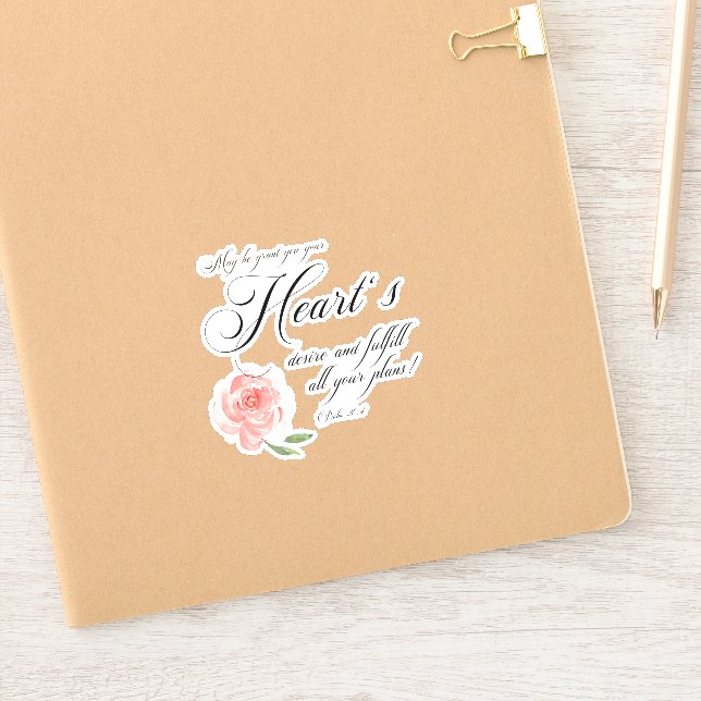 Heart's desire pink rose sticker (Notebook)