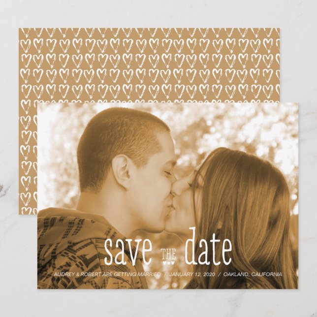 Hearts Desire Save the Date Invitation (Front/Back)