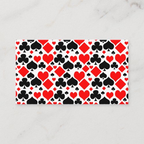 Hearts Diamonds Clubs and Spades Business Card