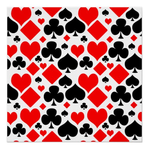 Hearts Diamonds Clubs and Spades Poster