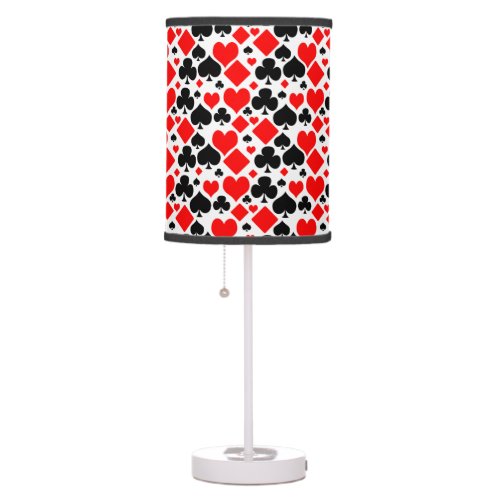 Hearts Diamonds Clubs and Spades Table Lamp