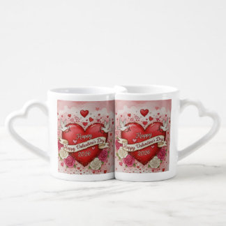 Hearts & Doves - Valentine's Day 2026 Design Coffee Mug Set