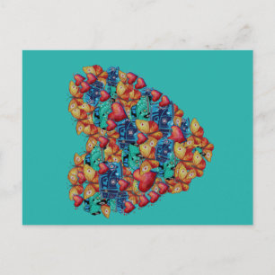 Hearts drawing Postcard,Valentine Heart Art Holiday Postcard