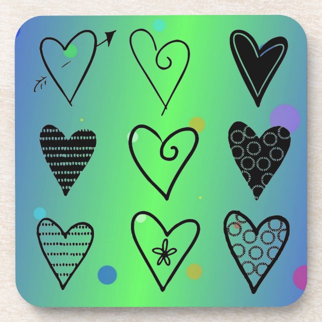 Hearts Drink Coaster (Front)