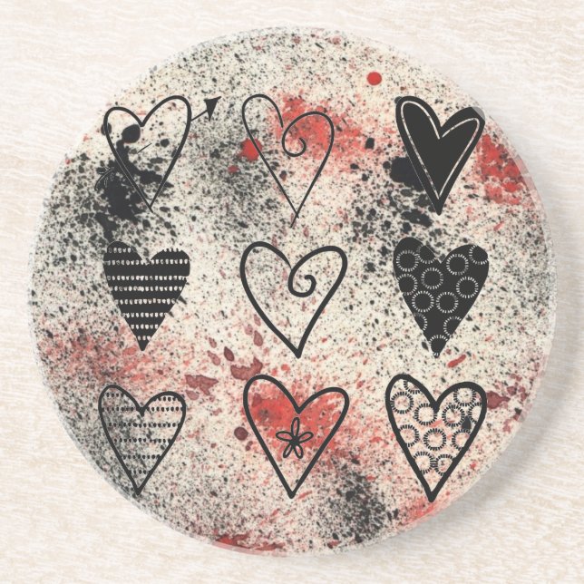 Hearts Drink Coaster (Front)