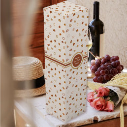 Hearts - Earthtone rustic on white cement wine box
