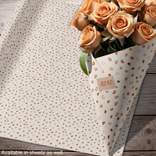 Hearts - Earthtone rustic on white cement Wrapping Paper