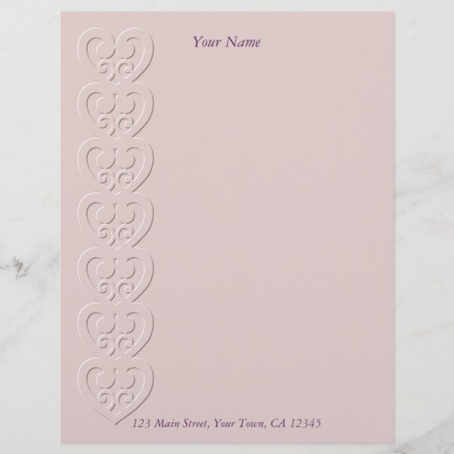 Hearts Embossed Letterhead (Front)