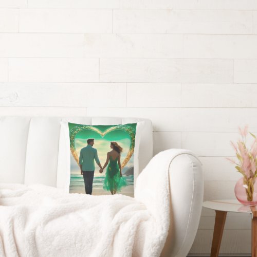 Hearts Entwined Couple Love Picture Pillow Throw Pillow