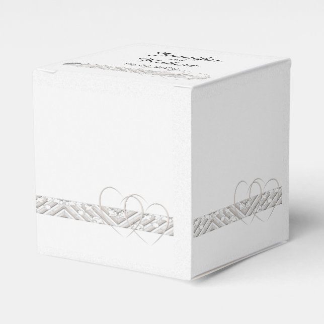 Hearts Entwined Floral Border Wedding Favor Box (Front Side)