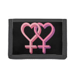 Hearts Entwined Pink Lesbian Symbol Lgbt Trifold Wallet at Zazzle