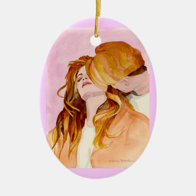 Hearts Expression Ceramic Ornament (Front)
