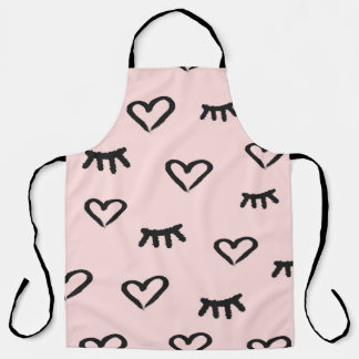 Hearts & Eyes: Grunge Vintage Sketch Apron