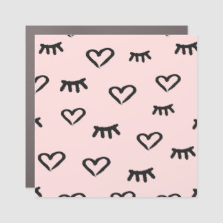Hearts & Eyes: Grunge Vintage Sketch Car Magnet
