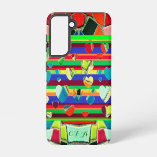 Hearts Fashionable Fun  Mosaic Art Samsung Galaxy S21 Case