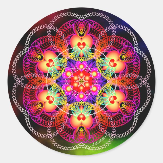 Heart's Fire Classic Round Sticker (Front)