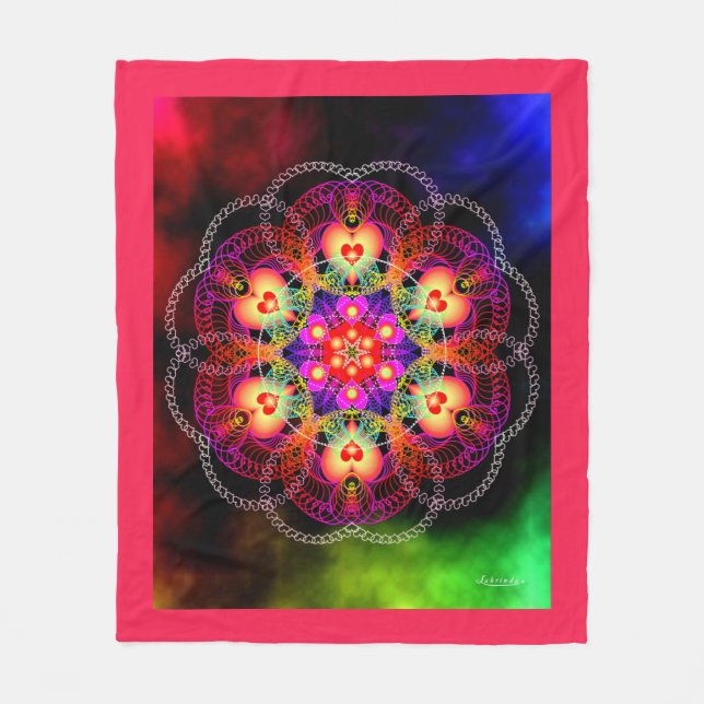 Heart's Fire Fleece Blanket (Front)