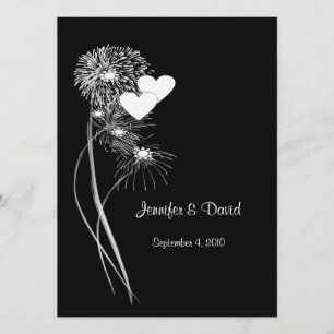 Hearts & Fireworks Wedding Invitation