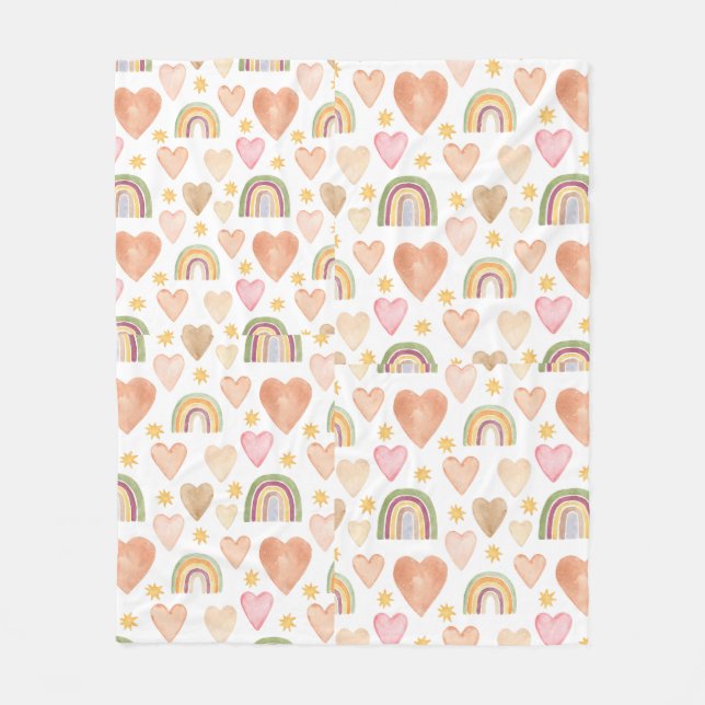 Hearts fleece blanket  (Front)