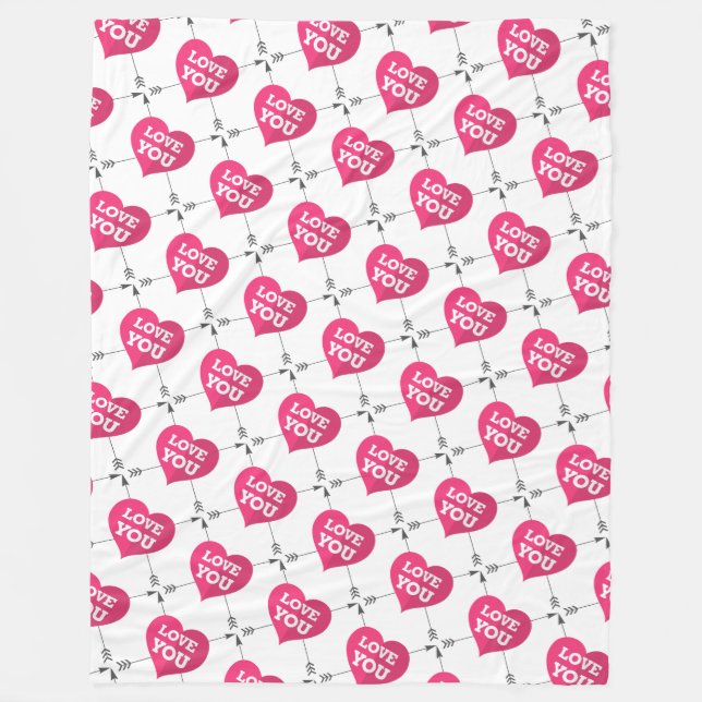 Hearts Fleece Blanket (Front)