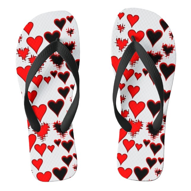 Hearts Flip Flops (Footbed)