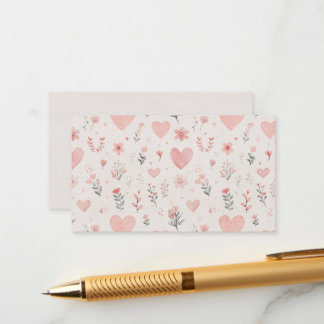 Hearts & Florals Enclosure Card