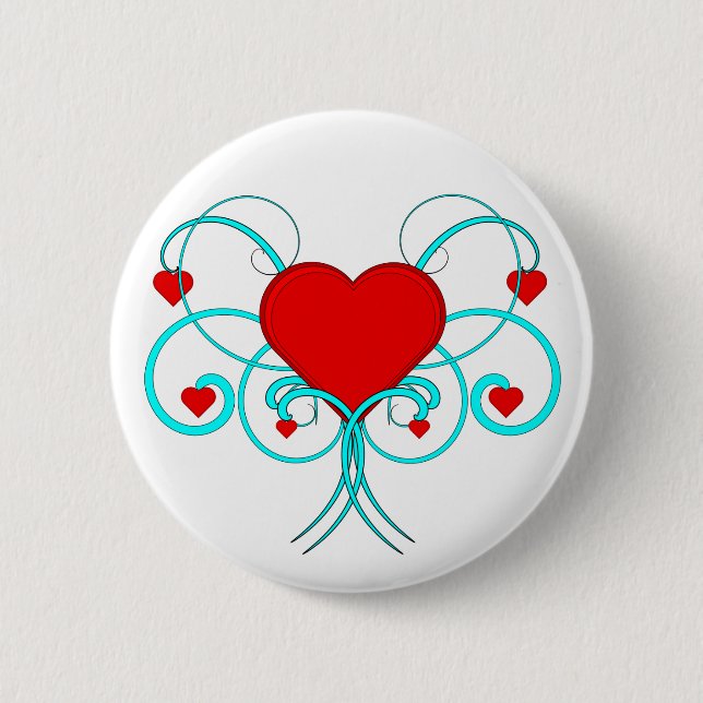 Hearts Flourish Button (Front)