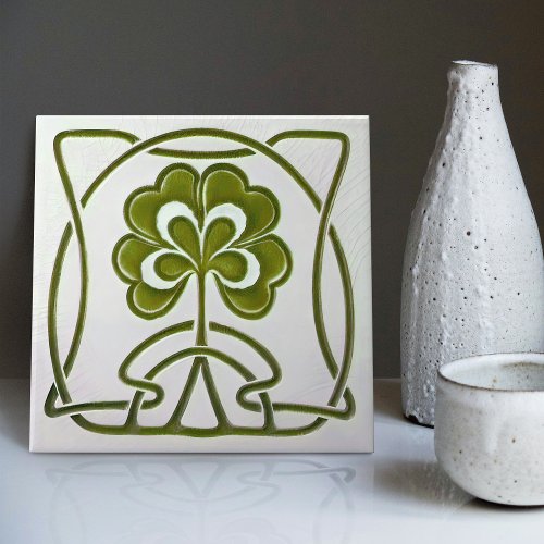Hearts Flower Art Nouveau Vintage Decor Wessel Cer Ceramic Tile