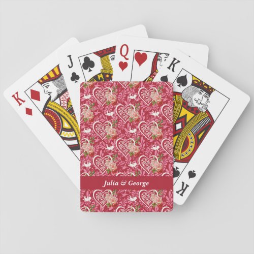 Hearts  Flowers Customized  Playing Cards