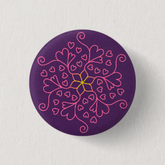 Hearts & Flowers Mandala Inspired Button