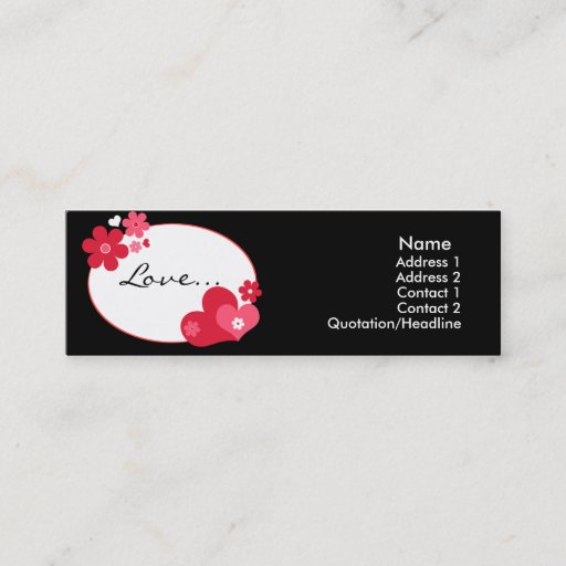 Customizable Hearts &amp; Flowers Profile Cards Business Cards