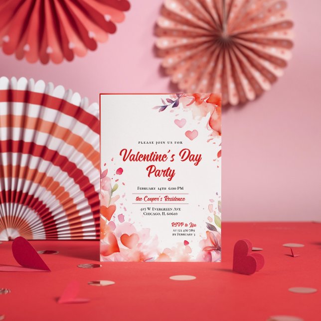 Hearts & Flowers | Valentine's Day Party Invitation (Creator Uploaded)