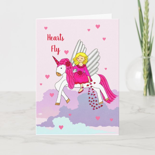 Hearts Fly Greeting Card (Front)