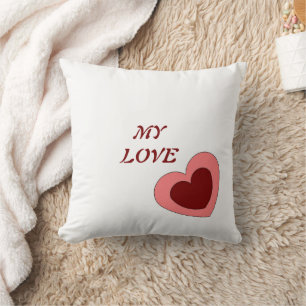 HEARTS FOR GIRLFRIEND, BOYFRIEND, HUSBAND, WIFE, THROW PILLOW
