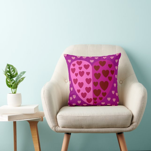 HEARTS FOR GIRLFRIEND, BOYFRIEND, HUSBAND, WIFE,  THROW PILLOW (Chair)