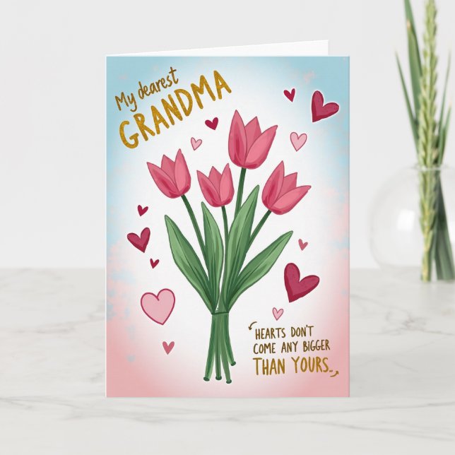 Hearts For Grandma Card (Front)