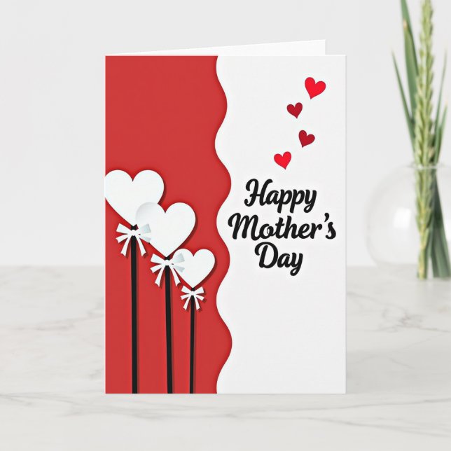 Hearts For Mothers Day Card (Front)