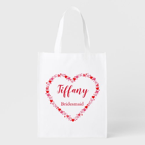 Hearts for your bridesmaid grocery bag